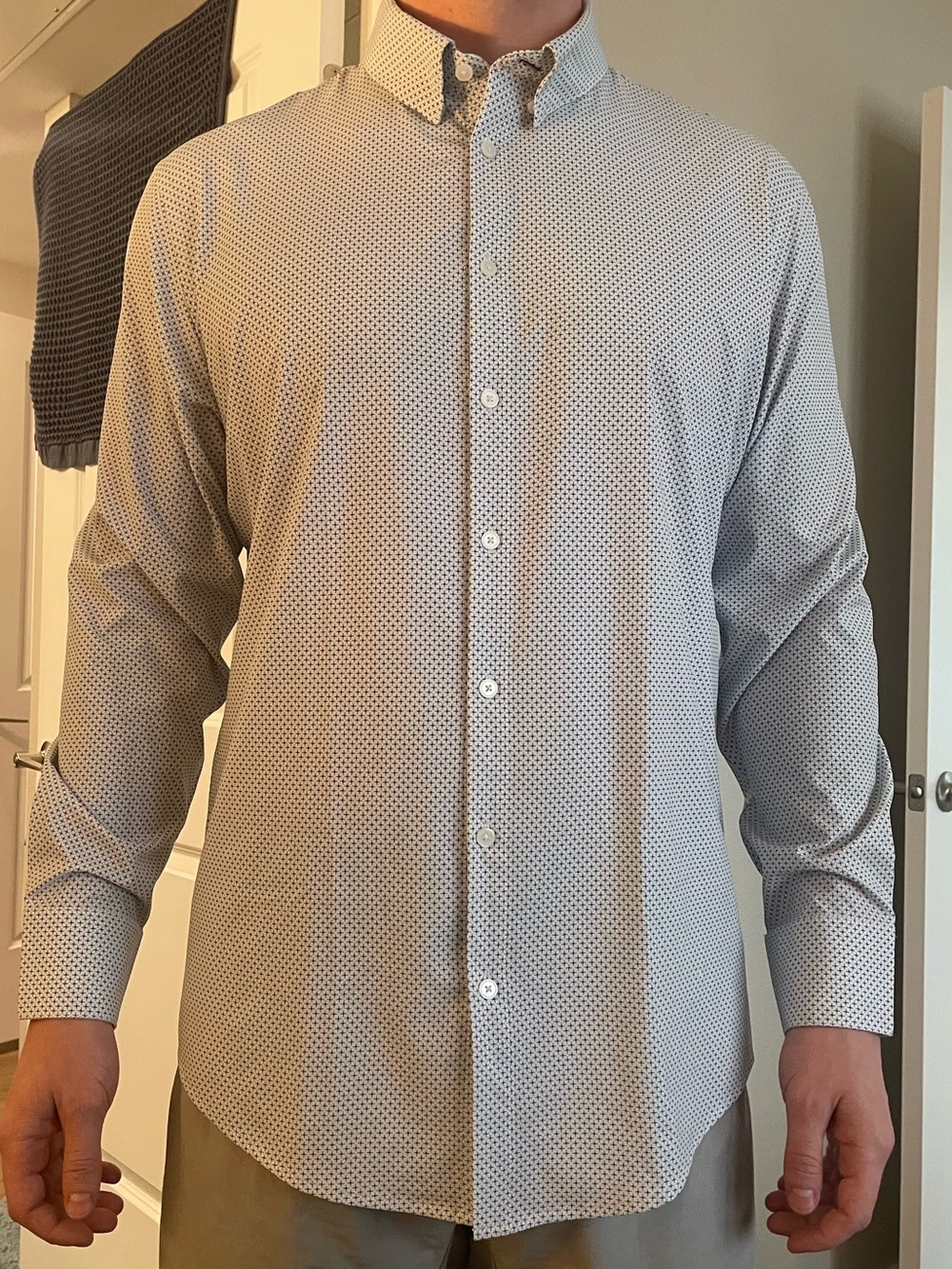 Mizzen+Main White Micro-Pattern Button-Down Shirt